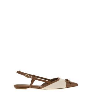Stuart Weitzman Women Kitty - Leather And Linen Slingback